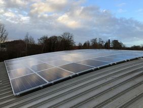 Fertig installierte Photovoltaik-Anlage in Münster.