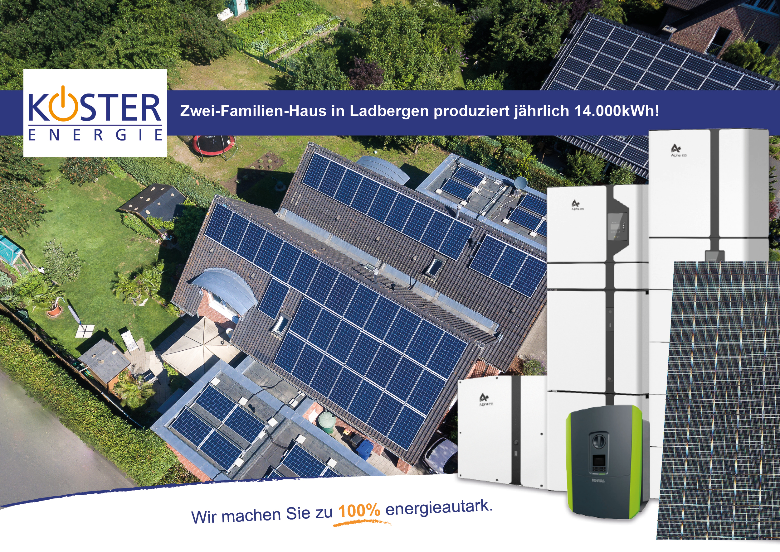 Zwei-Familienhaus produziert jährlich 14.000 kWh grünen Strom
